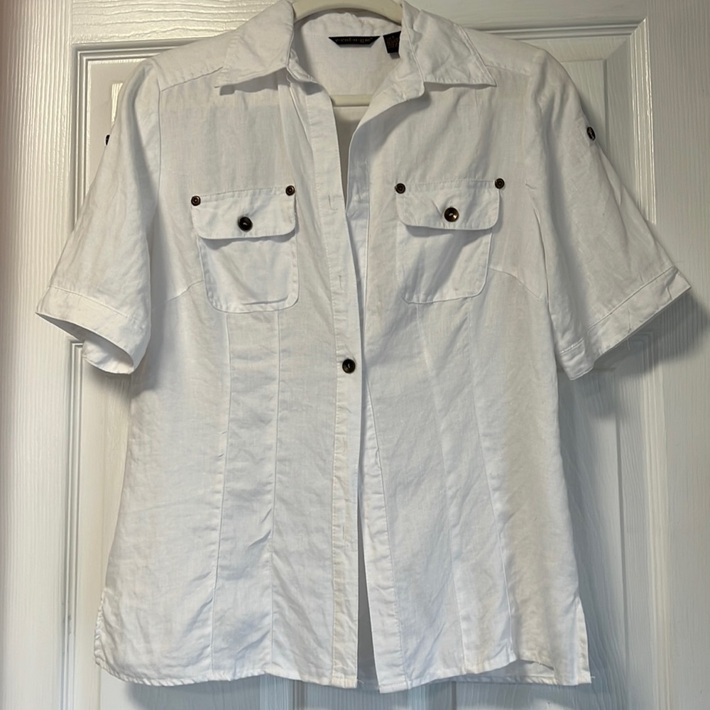 Ecologie 100% Linen Button Down Top Small